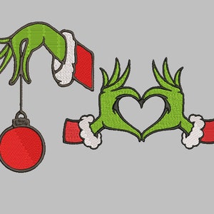 the grinch christmas machine embroidery files 4x4 + 6x6 hoop  *INSTANT DOWNLOAD