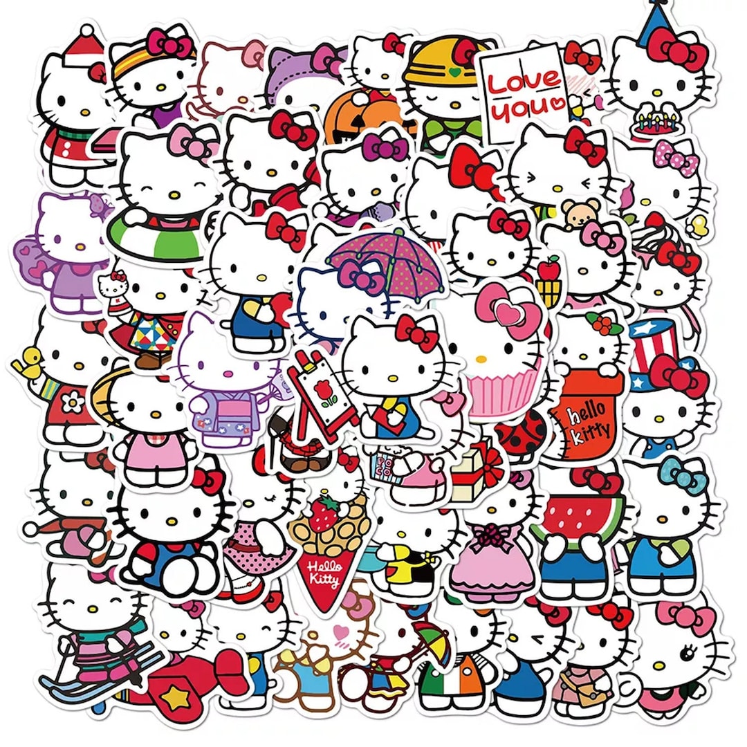 Hello Kitty Sticker Pack Cute Kids Stickers Japanese - Etsy