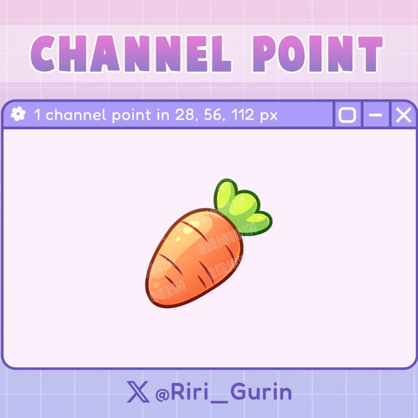Cute Carrot channel point for Twitch  | Twitch Sub Badges | Stream | Discord Roles