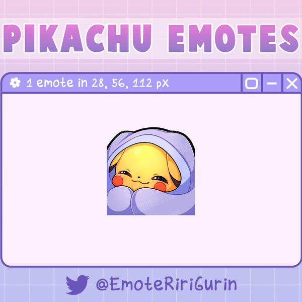 Pikachu Pokemon Comfy Emote voor Twitch/Discord | Op maat | Gamen | Streamen | Onenigheidsstickers | Stream emotes