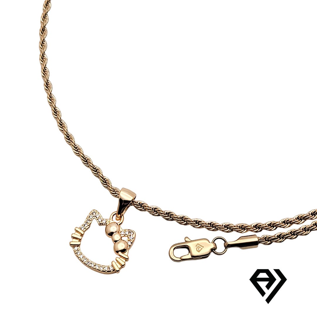 Hello Kitty Rope Chain Aria LUX 2mm/4mm Rope Chain With Hello Kitty Pendent - Etsy