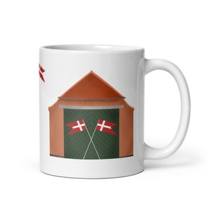 Scandinavian ceramic mug with Redningshus, gift idea Denmark, hygge mug for coffee & tea