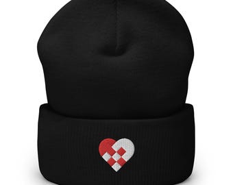 Beanie with Julehjerte, Julhjärta, Denmark Sweden Hat in Hygge style, gift idea for Scandinavia fans