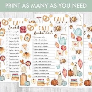Fall Break Checklist Fall Bucket List Editable Printable, Activity Ideas Sheet for Autumn ...