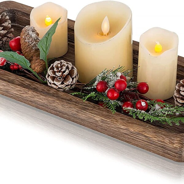 Long Candle Holder Tray Etsy