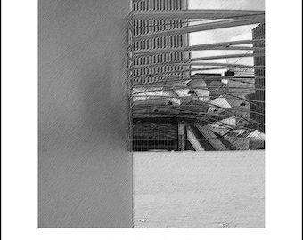 Moody Urban Photography Print – Black and White Cityscape, 16x20 Poster