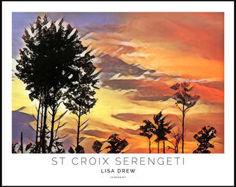 St. Croix Sunset Poster • "Serengeti Sunset" • Abstract Minnesota Landscape Art & State Park Decor
