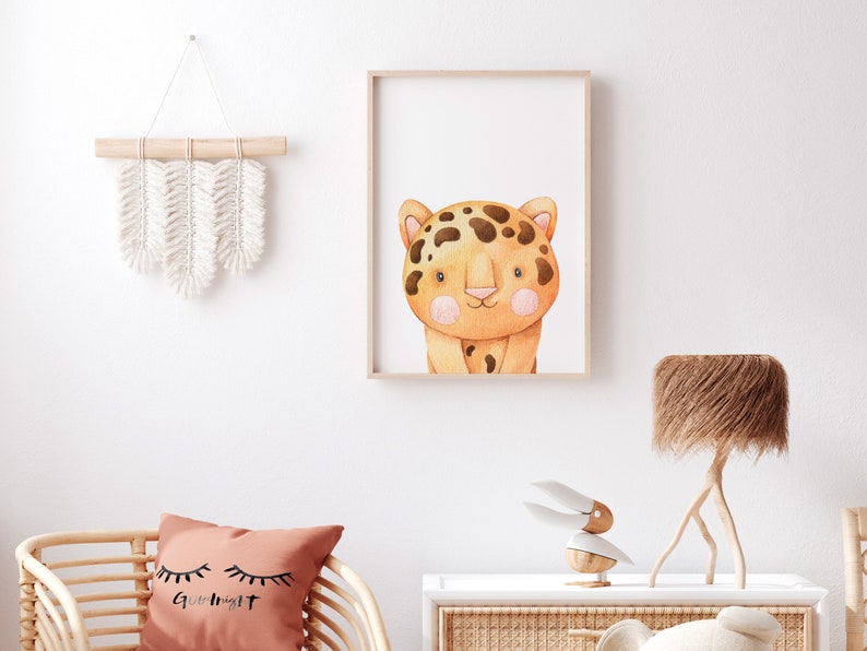 Baby Leopard Print Nursery Wall Art PRINTABLE Leopard Wall Art Etsy