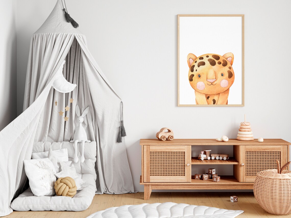 Baby Leopard Print Nursery Wall Art PRINTABLE Leopard Wall Art Etsy