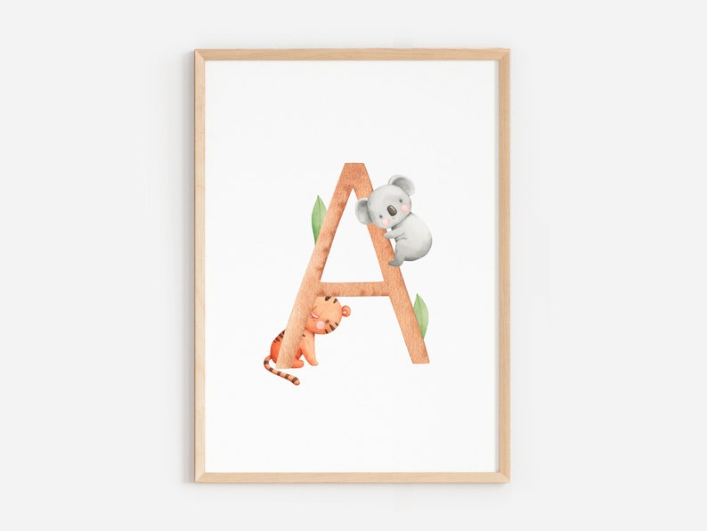 Letter 'A' Printable Nursery Wall Art Initial Letter Etsy