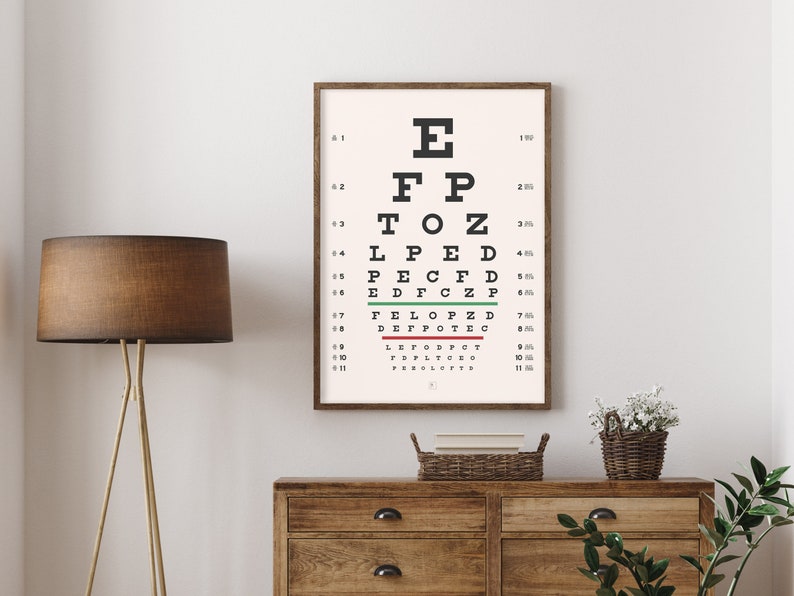 Snellen Eye Chart Vintage Printable Wall Art Office Hanging - Etsy ...