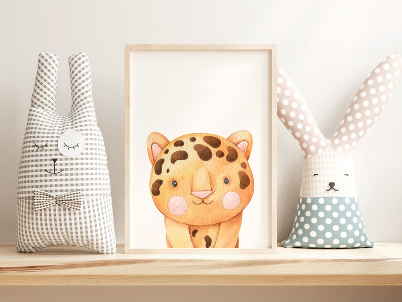 Baby Leopard Print Nursery Wall Art PRINTABLE Leopard Wall Art Etsy