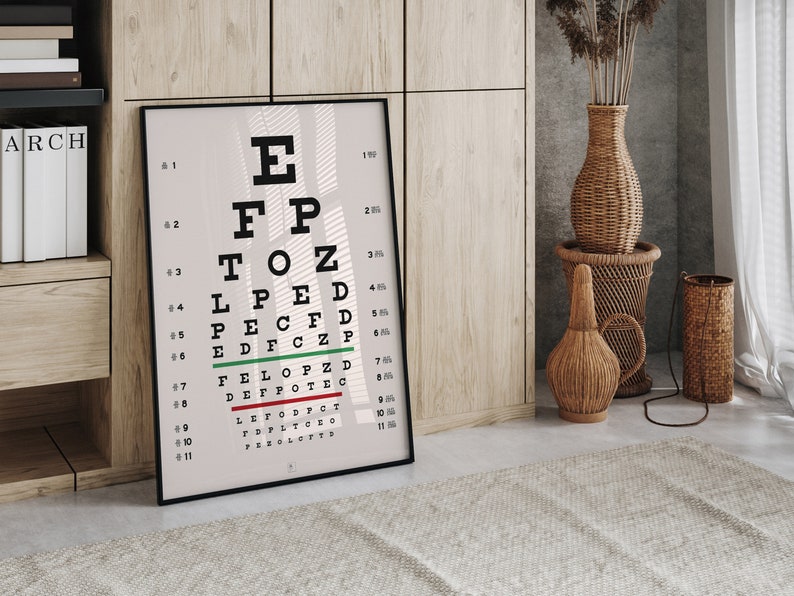 Snellen Eye Chart Vintage Printable Wall Art Office Hanging - Etsy ...