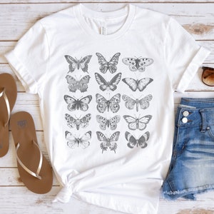 Vintage Butterflies shirt -More Colors Available- Butterfly Tshirt Butterfly Shirt  Short Sleeve Tee