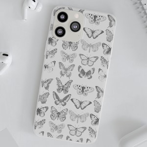 Butterfly Clear Phone Case Butterflies Clear Phone case iPhone case Samsung Case Flexi Cases