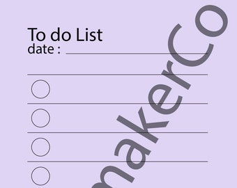 To-do list minimlist ergonomic (A6 Purple) | Digital | Printable  | Progression