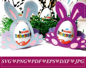 Kreativer Osterhasen-Eierhalter für Kinderüberraschung Ostern – DIY Ostergeschenkidee, Easter Cutting File, Oster-Geschenk, SVG,  Schokoei