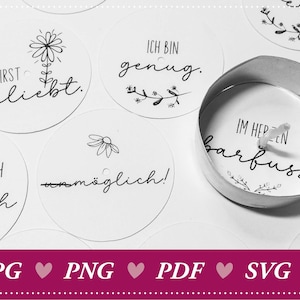 Download: Teelicht-Botschaft, Teelicht mit positiven Sprüchen, Affirmation, Motivation, Achtsamkeit, Selbstliebe, Plotterdatei, DIY Geschenk