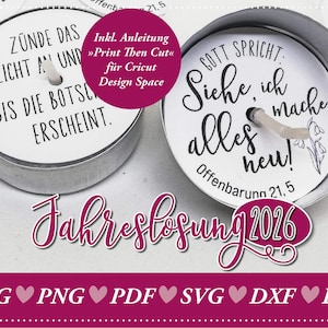 Download: Teelicht-Botschaft Jahreslosung 2026 zur Geburt, Taufe, Beerdigung, Gast-Geschenk, Kirche, Gott, christliches Geschenk, Bibelvers