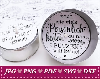 Teelichtbotschaften lustige Sprüche, humorvolles und freches DIY Geschenk, kleines Mitbringsel, Geburtstag, Deko oder für besondere Anlässe