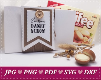 DIY Toffifee gift packaging template: Make creative boxes with banderoles - Perfect for individual gifts & decoration, SVG