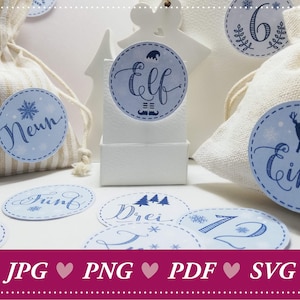 DIY Advent numbers: Creative templates for an individual Advent calendar, numbers to print, cut out or plot, numbers 1-24