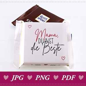 Download: Ritter Sport Mini Banderole | Liebeserklärung an die Mama für jeden Tag, Muttertag, Wertschätzung, Achtsamkeit, Danke liebe Mama