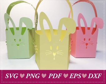 Entzückendes DIY Osterkörbchen – SVG Plotterdatei für Oster-Geschenkverpackung, Süßigkeitenbox, Ostern, Easter Cutting File, Oster Geschenk