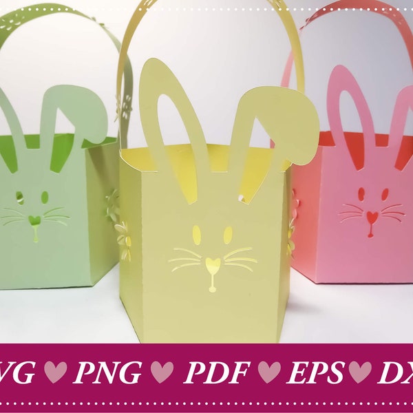 Entzückendes DIY Osterkörbchen – SVG Plotterdatei für Oster-Geschenkverpackung, Süßigkeitenbox, Ostern, Easter Cutting File, Oster Geschenk