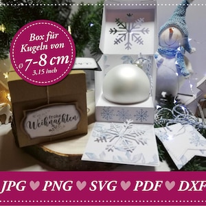 Caixa de bola de Natal, embalagem, caixa de presente para bola de árvore de Natal, arquivo de corte SVG, arquivo plotter, embalagem de presente, caixa de presente, DIY