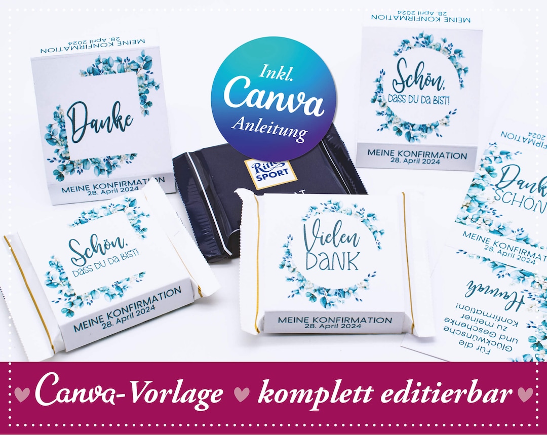 Planogram Ritter Sport DIY Canva Template for Ritter Sport Mini Banderoles in Eucalyptus ...