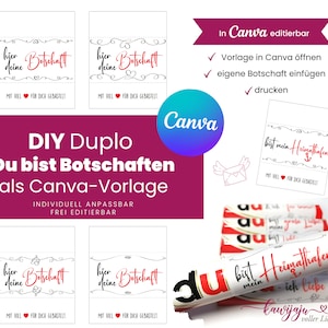 Editable Duplo banderole, Duplo messages as Canva template - Personalized gifts for every occasion, graduation, Father&#39;s Day, Mother&#39;s Day