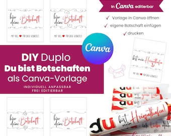 Banderola Duplo editable, mensajes Duplo como plantilla Canva - Regalos personalizados para cualquier ocasión, graduación, Día del Padre, Día de la Madre