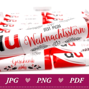 Duplo Du bist Banderolen für Weihnachten, Persönliche Botschaften zum Ausdrucken und Verschenken, DIY Geschenkidee Druckvorlage selbermachen