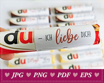 Download: Duplo-Liebesbotschaften zum Valentinstag, Muttertag, Du Botschaft, Duplo-Box, Vatertag, Du bist Botschaft für Duplo-Riegel, DIY