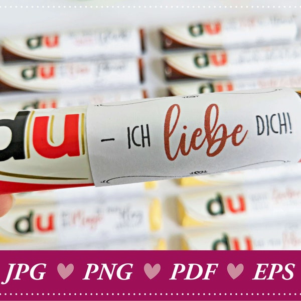 Download: Duplo-Liebesbotschaften zum Valentinstag, Muttertag, Du Botschaft, Duplo-Box, Vatertag, Du bist Botschaft für Duplo-Riegel, DIY