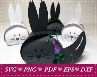 Bezaubernde DIY Häschen-Geschenkverpackung für Ostern – Bunny-Curvy-Box Template, Geschenkverpackung, Süßigkeiten Box, Easter Cutting File