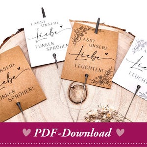 Sparkler label template for download – Let our love shine! Let our love sparkle! DIY wedding decoration
