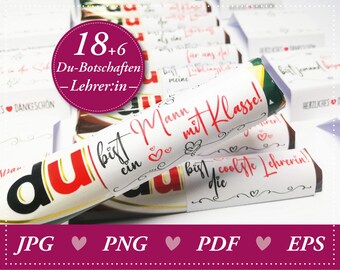 Download: Duplo Du bist Botschaften, Schüler Abschiedsgeschenk, Lehrer Abschiedsgeschenk, Lehrer Geschenk, Abschied Schule, Banderole, DIY