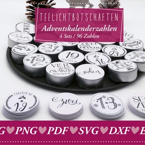 Teelichtbotschaften Adventskalenderzahlen – die perfekte Ergänzung! Entdecke die Vielfalt unserer Adventskalenderzahlen für deine Teelichter