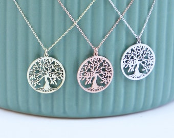 Unique Pendant Tree of Life Necklace | Gold Yggdrasil Necklace | Family Tree Necklace | Viking Tree Silver Necklace | Gifts for Women