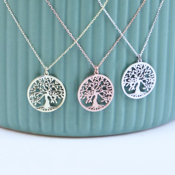 Unique Pendant Tree of Life Necklace | Gold Yggdrasil Necklace | Family Tree Necklace | Viking Tree Silver Necklace | Gifts for Women