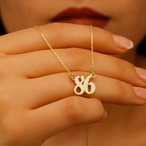 Custom Lucky Number Necklace Dainty Date Jewelry Personalized Gold Sport Number Necklace Necklaces for Women Personalized Gifts image 8
