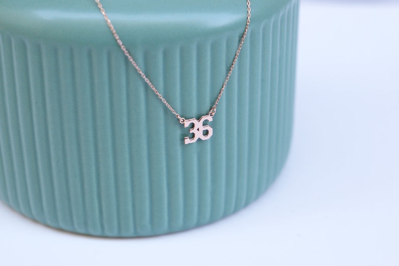 Custom Lucky Number Necklace Dainty Date Jewelry Personalized Gold Sport Number Necklace Necklaces for Women Personalized Gifts image 10
