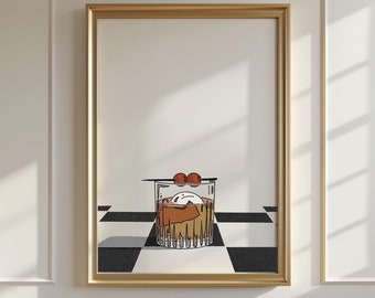 Old Fashioned Cocktail Print - Cocktail Poster