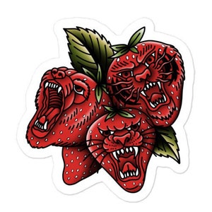 Traditional Tattoo Strawberry Sticker