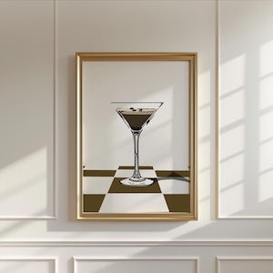 Impresión de Espresso Martini - Póster de cóctel - Arte mural de Martini - Póster de Espresso Martini