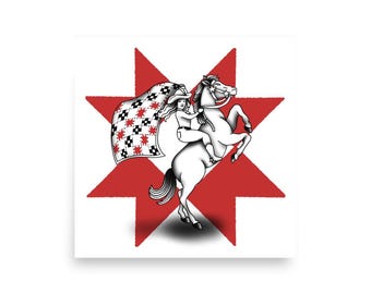 Cowboy Quilter – Traditional Tattoo-Style Art Print