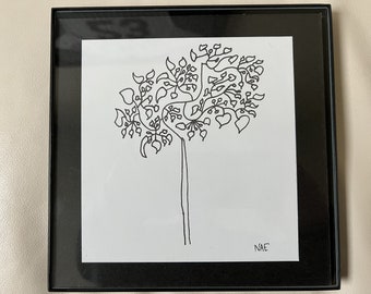 Boceto de árbol enmarcado