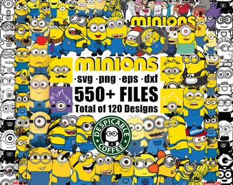Minions Svg Bundle, Layered Minions Clipart, Cartoon Svg